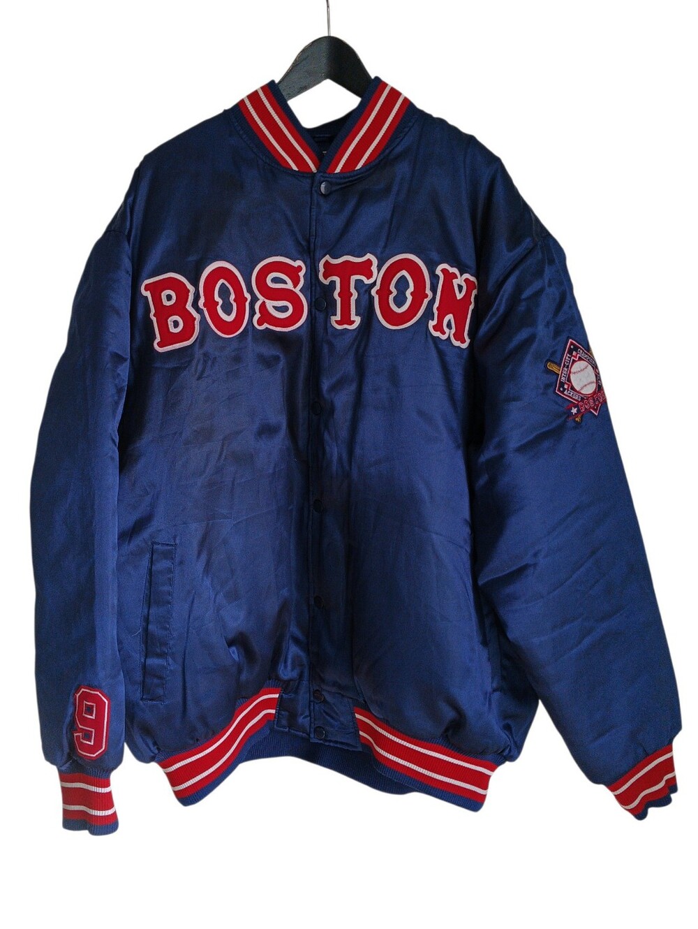 VTG 90s MLB Boston Red Sox Ackers Satin Coach Jacket 3XL